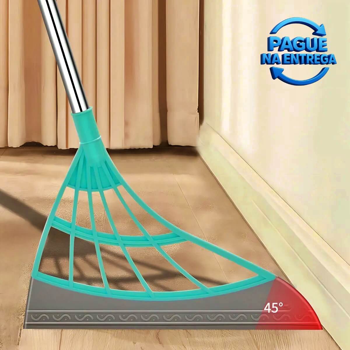 Mop Multiuso Rodo Mágico tira pelo limpa vidro seca bem silicone verde claro